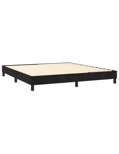 Giroletto a Molle con Materasso Nero 160x200 cm in Velluto