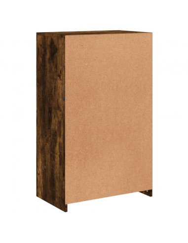 Armadietto con Luci LED Rovere Fumo in Legno Multistrato