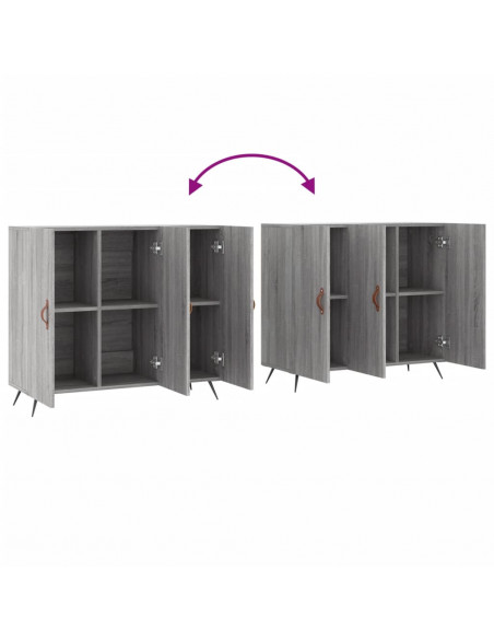 Credenza Grigio Sonoma 90x34x80 cm in Legno Multistrato