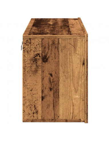 Mobile TV a Parete Legno Antico 80x30x41 cm