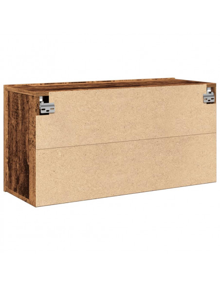 Mobile TV a Parete Legno Antico 80x30x41 cm