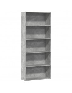 Libreria Grigio Cemento 80x30x189 cm in Legno Multistrato 2