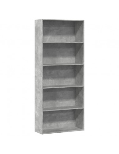 Libreria Grigio Cemento 80x30x189 cm in Legno Multistrato