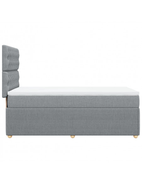 Giroletto a Molle con Materasso Grigio Chiaro 90x190 cm Tessuto
