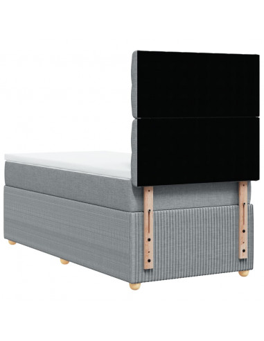 Giroletto a Molle con Materasso Grigio Chiaro 90x190 cm Tessuto