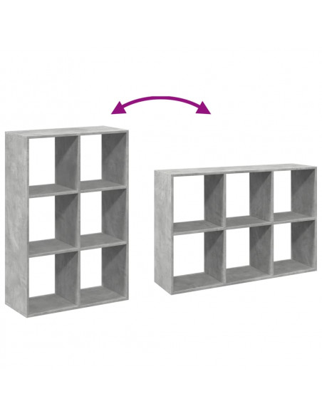 Libreria Divisorio Grigio Cemento 69,5x29x103,5cm in Truciolato