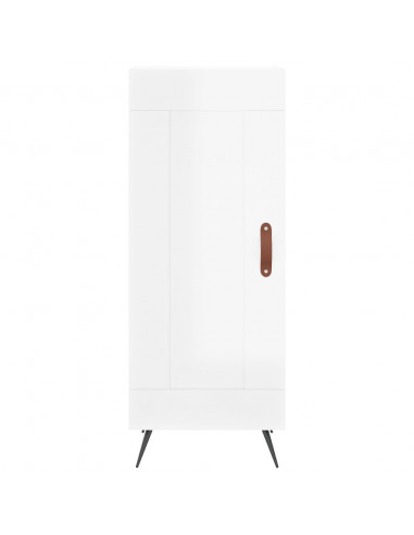 Credenza 34,5x34x180 cm in Legno Multistrato Bianco Lucido