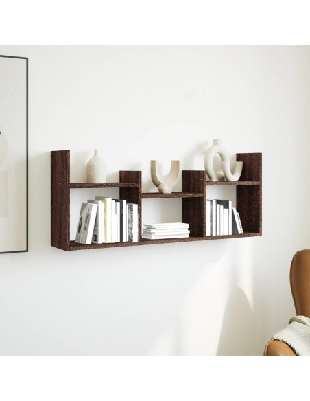 Mobile a Parete 100x18x40cm Rovere Marrone in Legno Multistrato