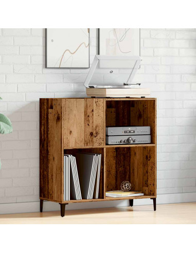Mobile Porta Dischi Legno Antico 84,5x38x89cm Legno Multistrato