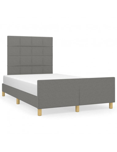 Giroletto con Testiera Grigio Scuro 120x190 cm in Tessuto