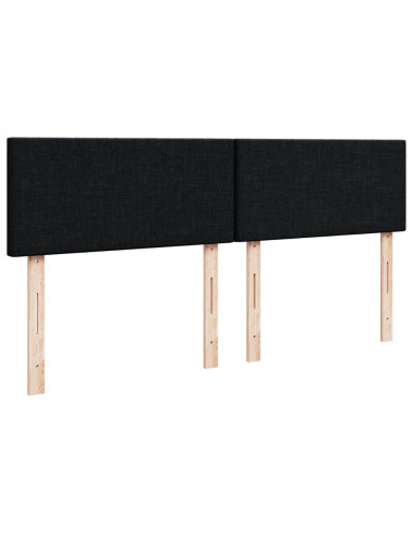 Giroletto a Molle con Materasso Nero 200x200 cm in Tessuto