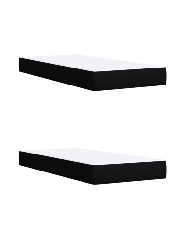 Giroletto a Molle con Materasso Nero 200x200 cm in Tessuto