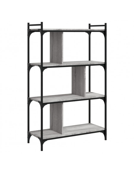 Libreria Grigio Sonoma 4 Ripiani 76x32x123 cm Legno Multistrato