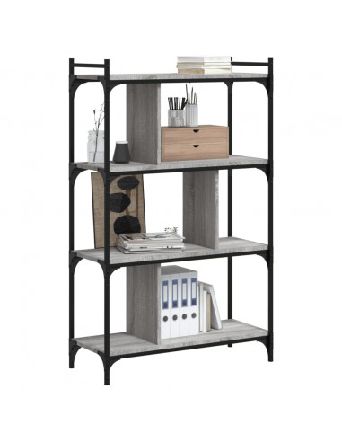 Libreria Grigio Sonoma 4 Ripiani 76x32x123 cm Legno Multistrato
