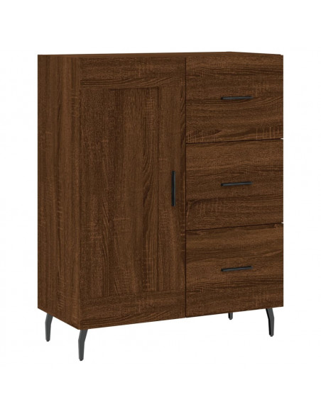Credenza Rovere Marrone 69,5x34x180 cm in Legno Multistrato