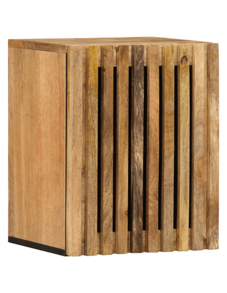 Mobile a Parete da Bagno 38x34x48cm Legno Massello Mango Grezzo
