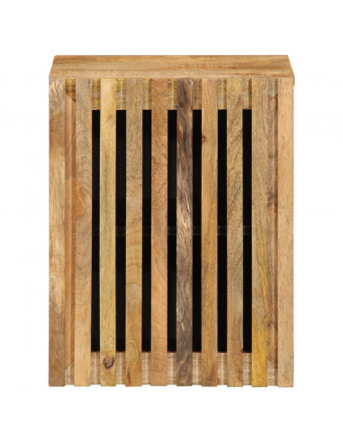 Mobile a Parete da Bagno 38x34x48cm Legno Massello Mango Grezzo