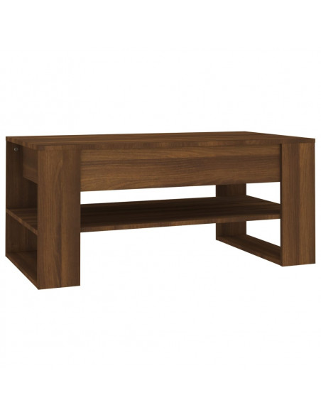 Tavolino da Caffè Rovere Marrone 102x55x45 cm Legno Multistrato