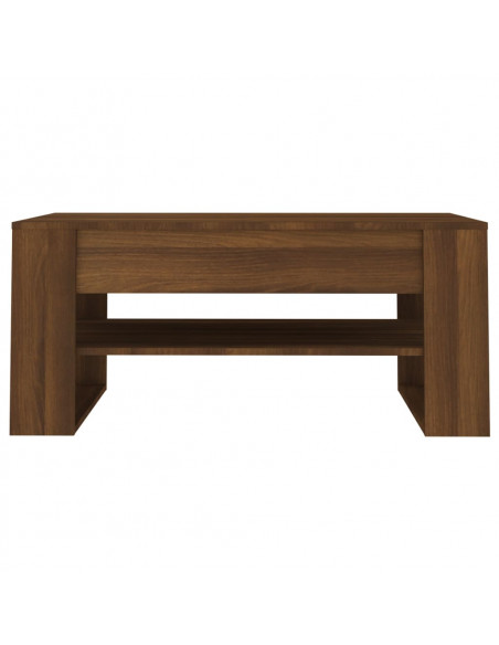 Tavolino da Caffè Rovere Marrone 102x55x45 cm Legno Multistrato