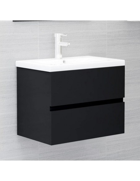 Set Mobili da Bagno Nero in Truciolato