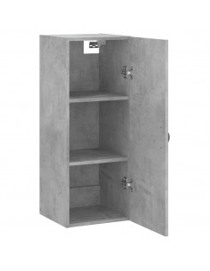Mobile a Parete Grigio Cemento 34,5x34x90 cm 2