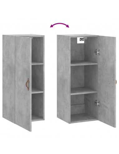 Mobile a Parete Grigio Cemento 34,5x34x90 cm