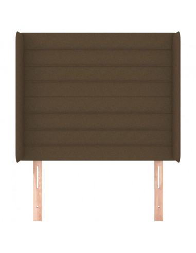 Testiera ad Orecchio Marrone Scuro 83x16x118/128 cm in Tessuto