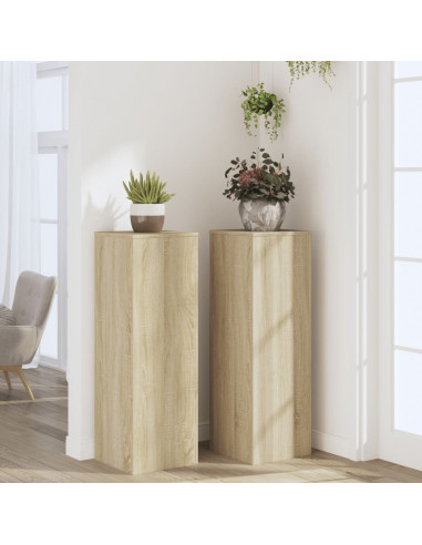 Supporti per Piante 2 pz Rovere Sonoma 33x33x100 cm Multistrato