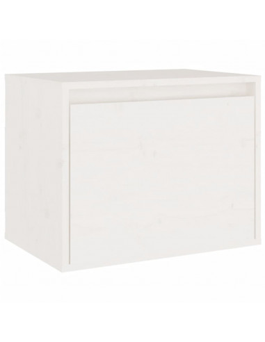 Mobili Porta TV 7 pz Bianchi in Legno Massello di Pino