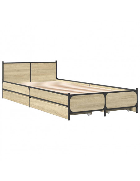 Giroletto Cassetti Rovere Sonoma 100x200 cm Legno Multistrato