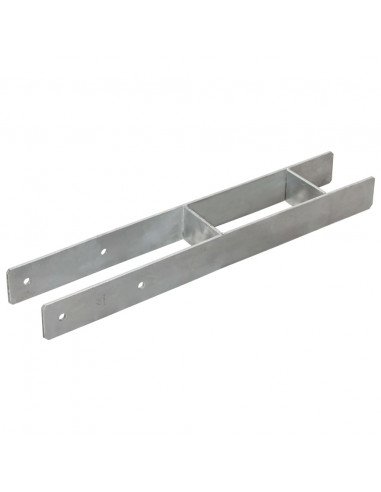 Picchetti per Recinzione 6 pz Argento 9x6x60 cm Acciaio Zincato