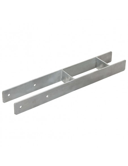 Picchetti per Recinzione 6 pz Argento 9x6x60 cm Acciaio Zincato