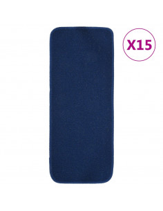 Tappetini per Scale 15 pz 60x25cm Blu Antiscivolo Rettangolari 2