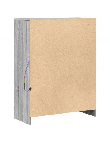 Credenza con LED Grigio Sonoma 77x34x100cm in Legno Multistrato