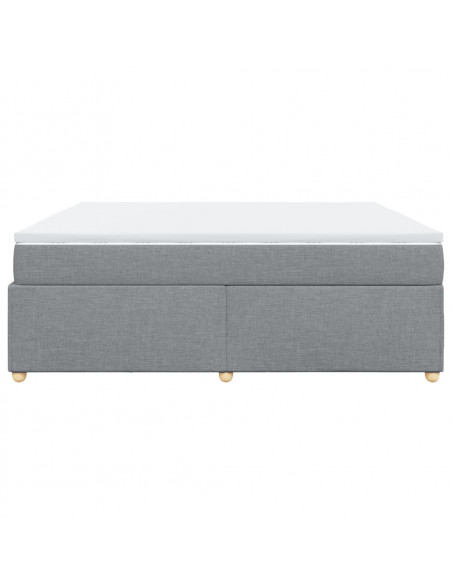 Giroletto a Molle con Materasso Grigio Chiaro180x200 cm Tessuto