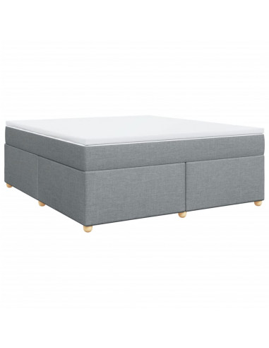 Giroletto a Molle con Materasso Grigio Chiaro180x200 cm Tessuto