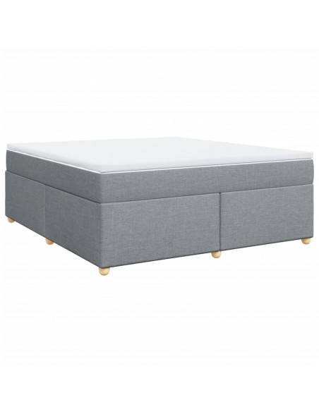 Giroletto a Molle con Materasso Grigio Chiaro180x200 cm Tessuto