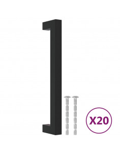 Maniglie per Mobili 20 pz Nere 160 mm in Acciaio Inox 2