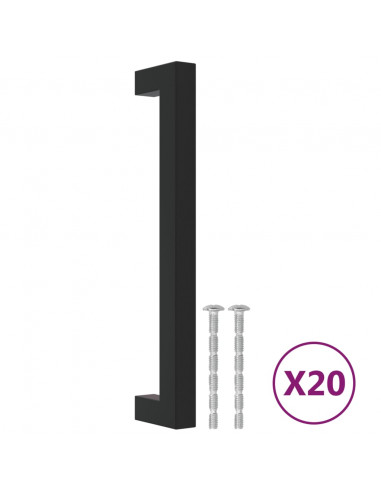 Maniglie per Mobili 20 pz Nere 160 mm in Acciaio Inox