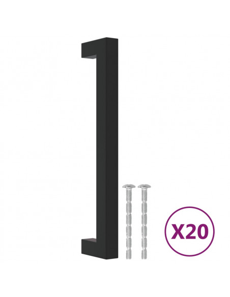 Maniglie per Mobili 20 pz Nere 160 mm in Acciaio Inox