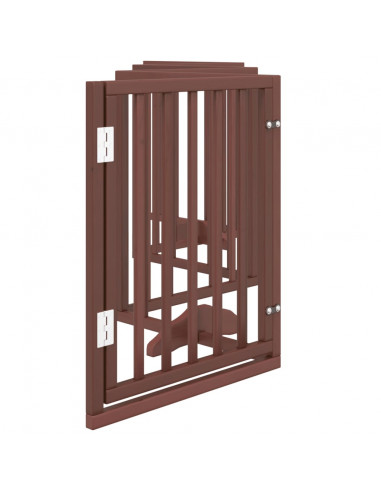 Cancello Cani Porta Pieghevole Marrone 6 Pannelli 300cm Pioppo