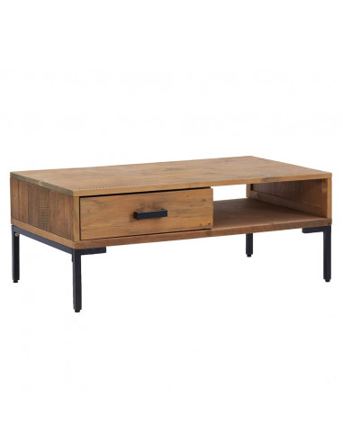 Tavolino da Salotto 90x50x35 cm in Legno Massello di Pino