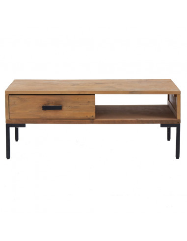 Tavolino da Salotto 90x50x35 cm in Legno Massello di Pino