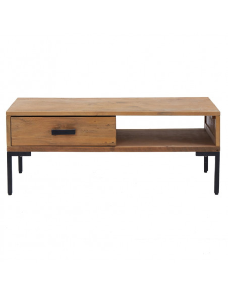 Tavolino da Salotto 90x50x35 cm in Legno Massello di Pino
