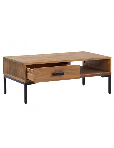 Tavolino da Salotto 90x50x35 cm in Legno Massello di Pino