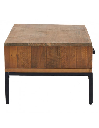 Tavolino da Salotto 90x50x35 cm in Legno Massello di Pino