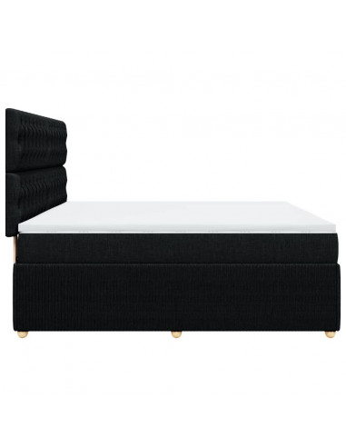 Giroletto a Molle con Materasso Nero 180x200 cm in Tessuto