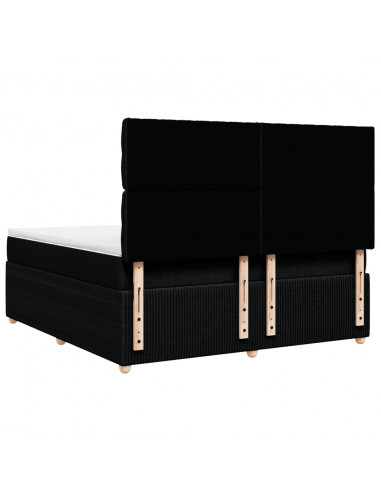 Giroletto a Molle con Materasso Nero 180x200 cm in Tessuto