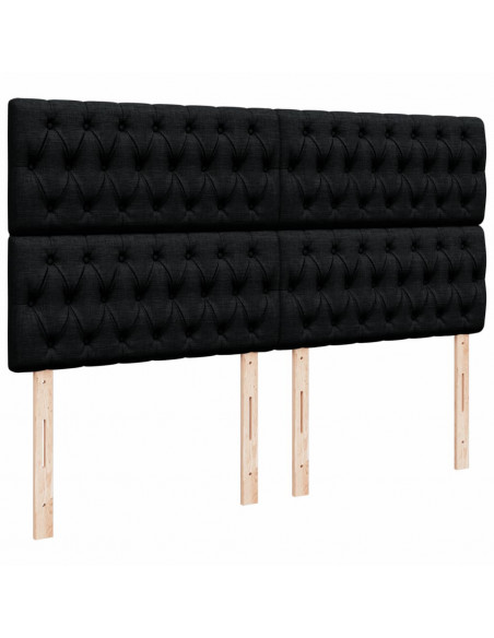 Giroletto a Molle con Materasso Nero 180x200 cm in Tessuto