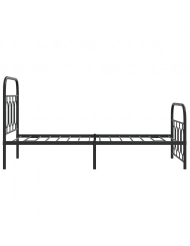 Giroletto con Testiera e Pediera Metallo Nero 90x200 cm